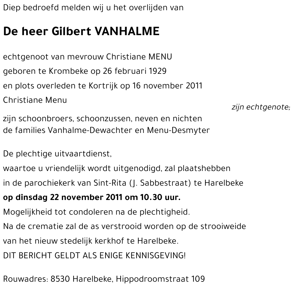 Gilbert Vanhalme