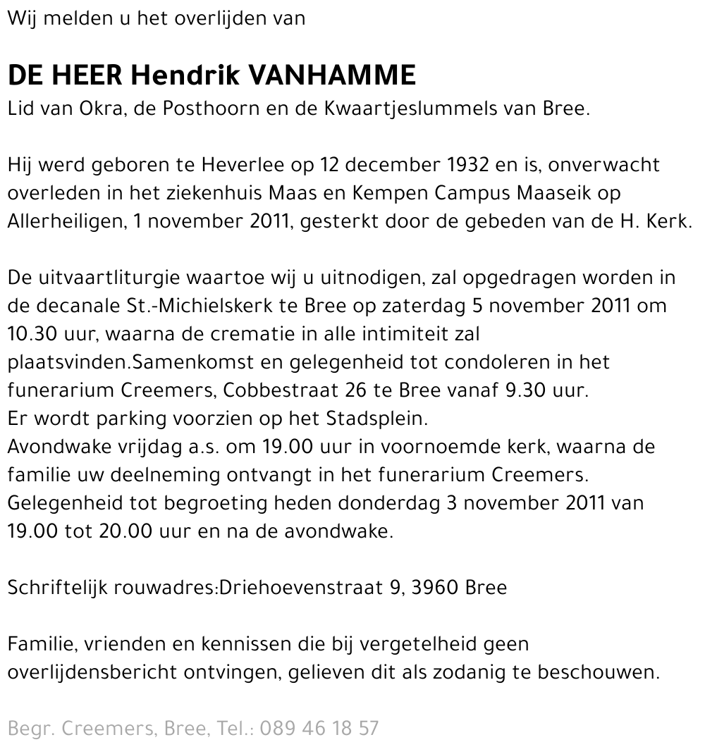 Hendrik Vanhamme