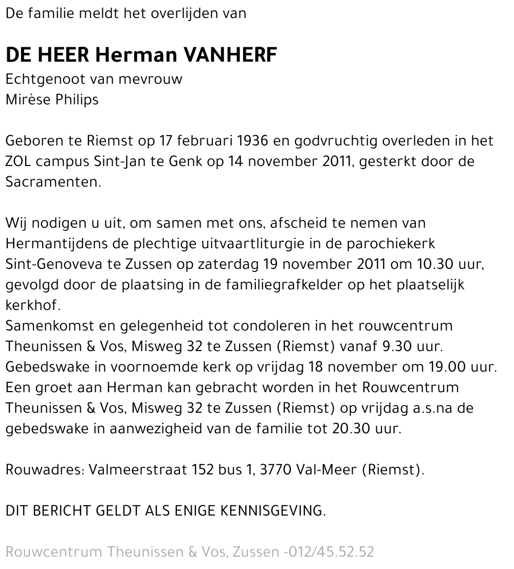 Herman Vanherf