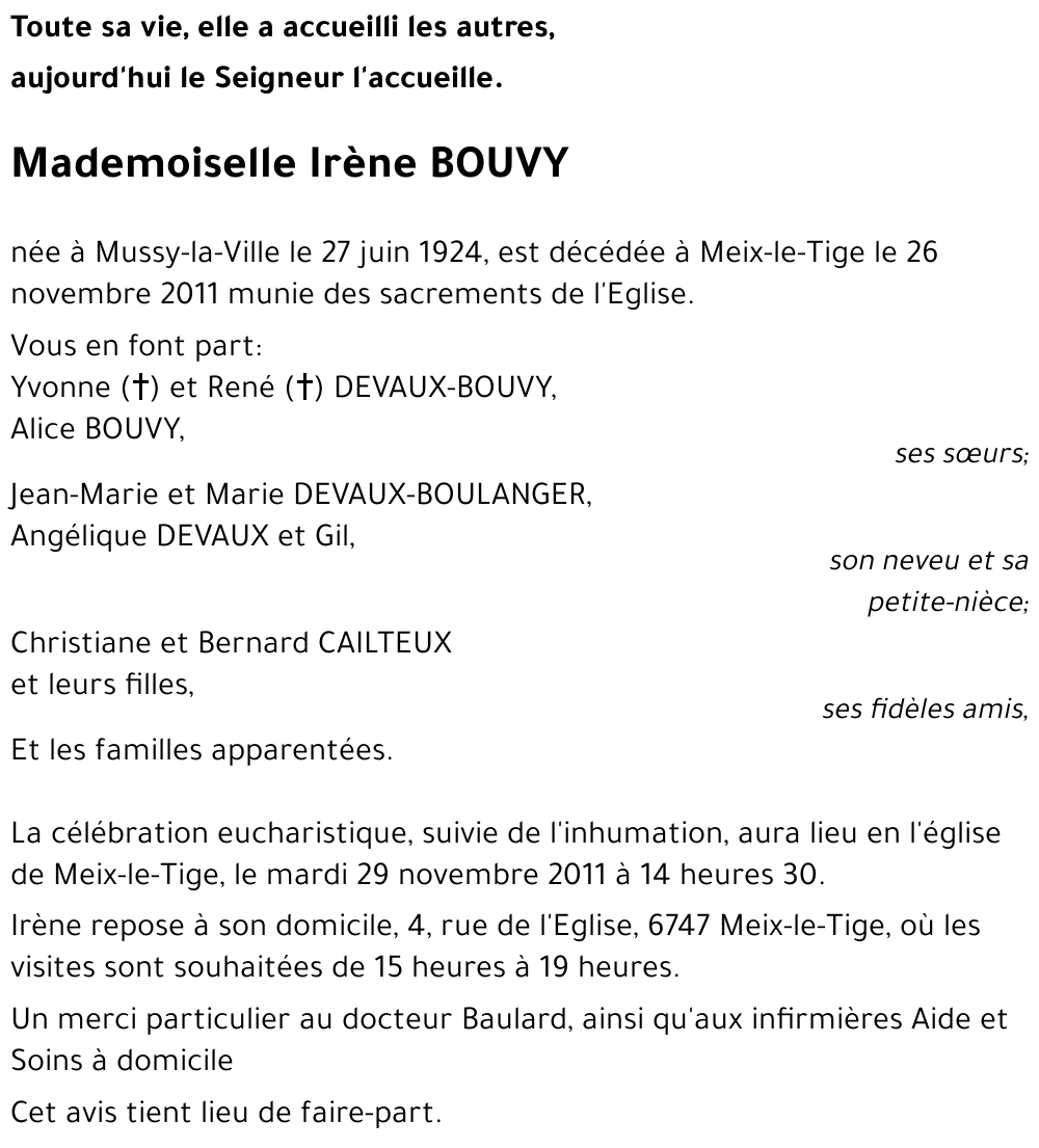 Irène BOUVY