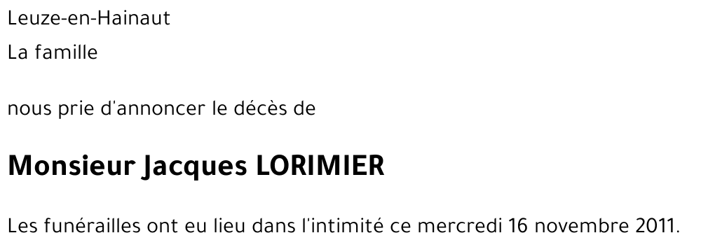 Jacques LORIMIER
