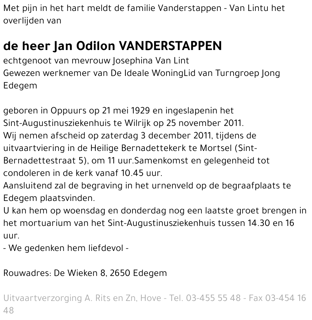Jan Odilon Vanderstappen