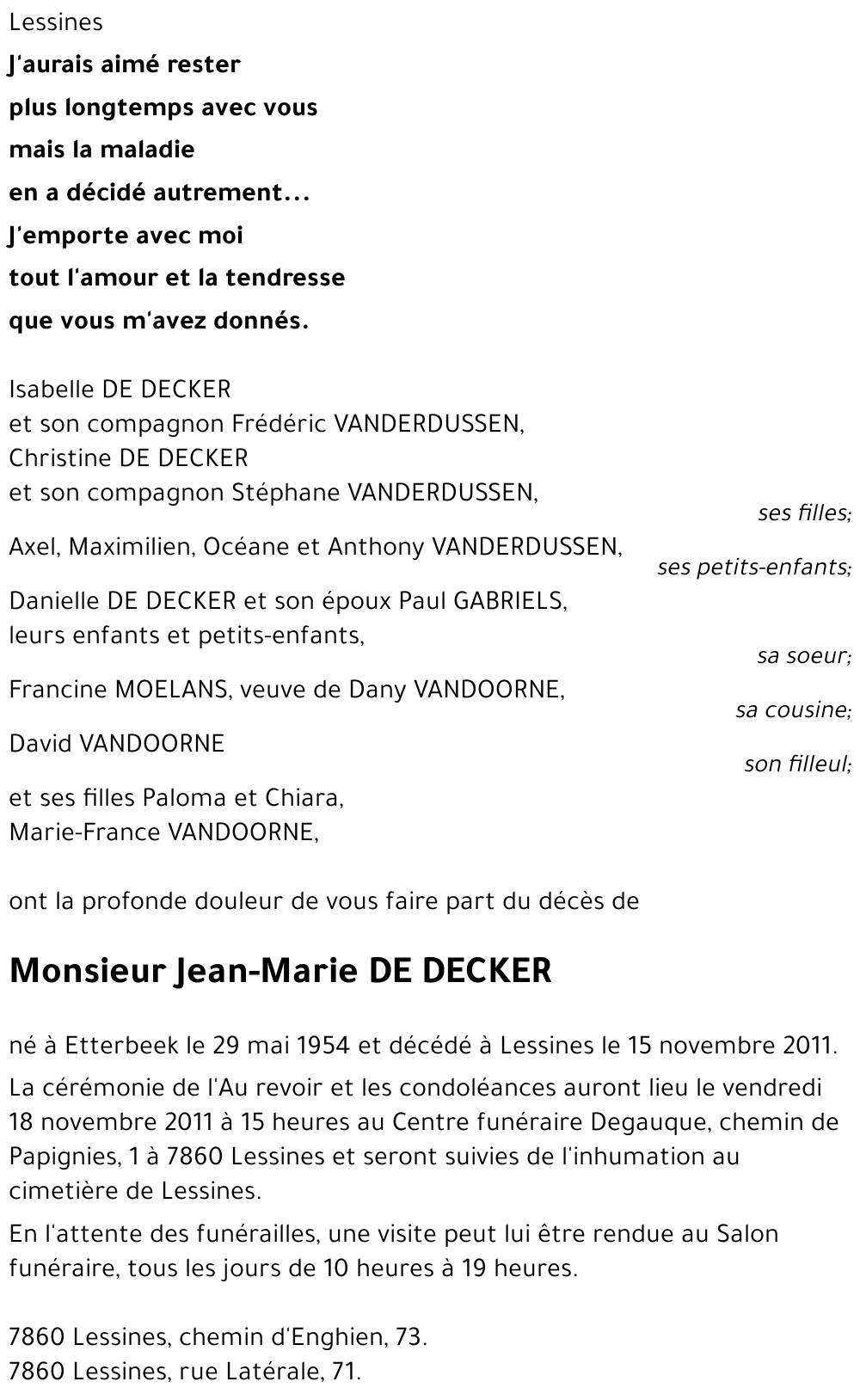 Jean-Marie DE DECKER