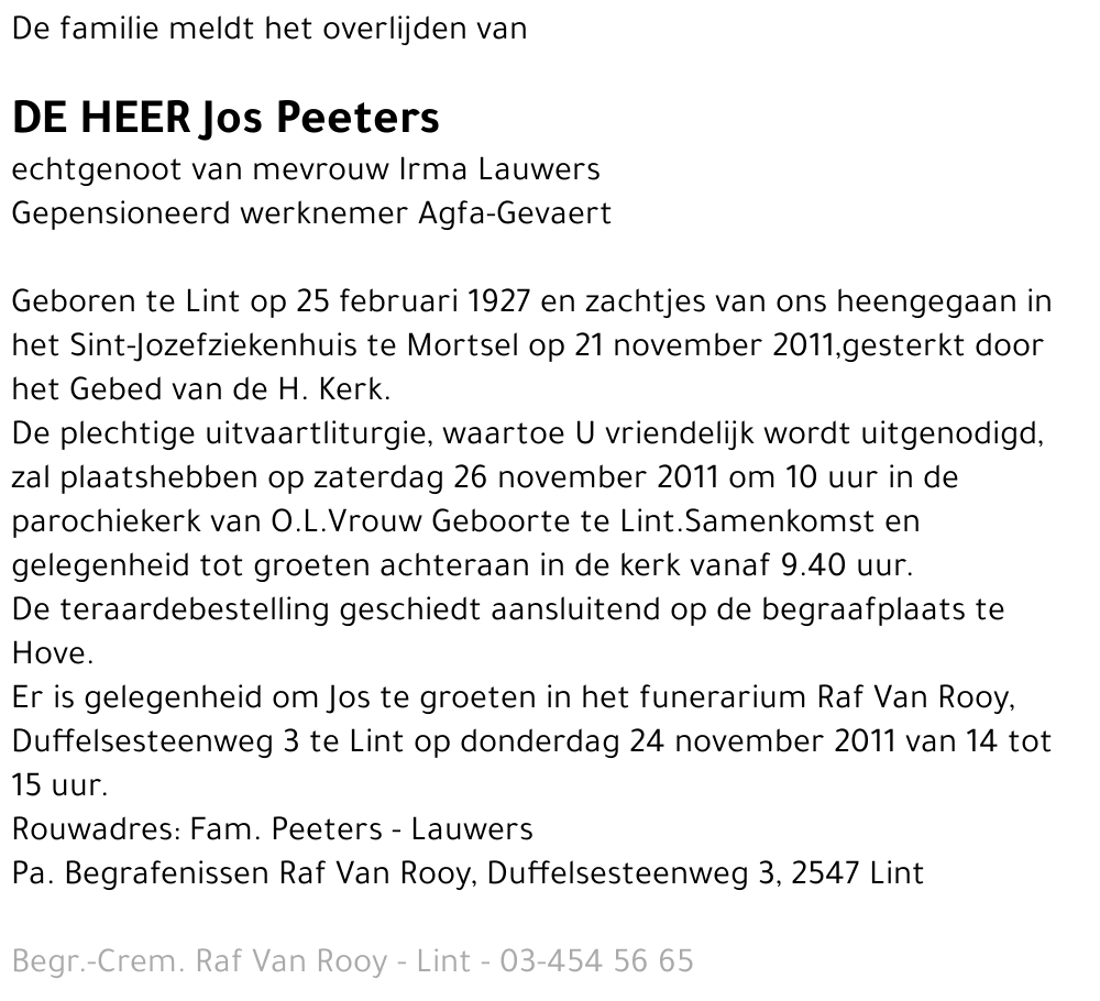Jos Peeters