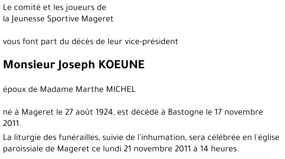 Joseph KOEUNE