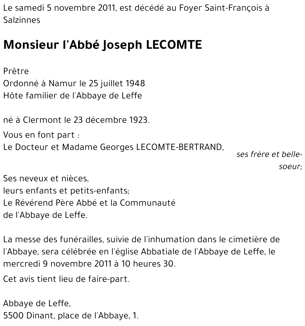 Joseph LECOMTE