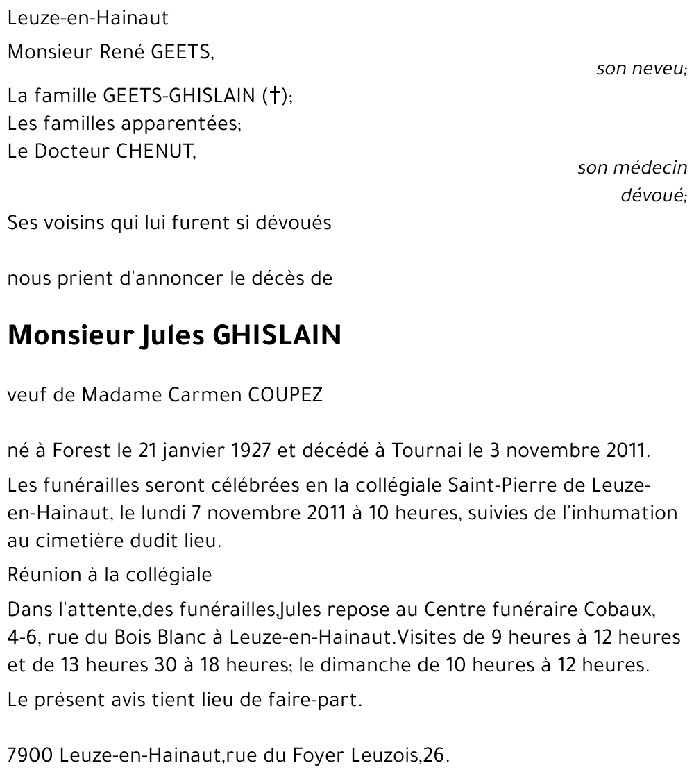 Jules Ghislain