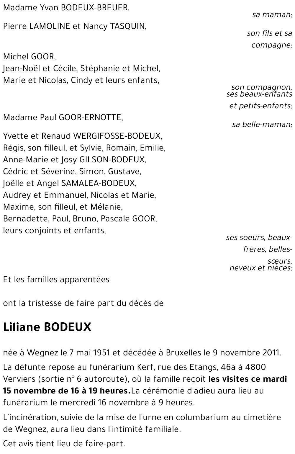 Liliane BODEUX