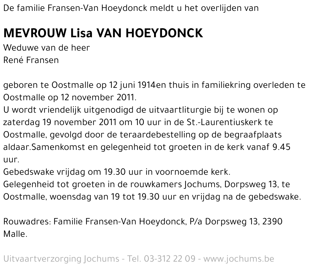 Lisa Van Hoeydonck