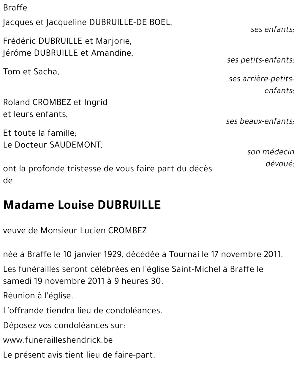 Louise DUBRUILLE
