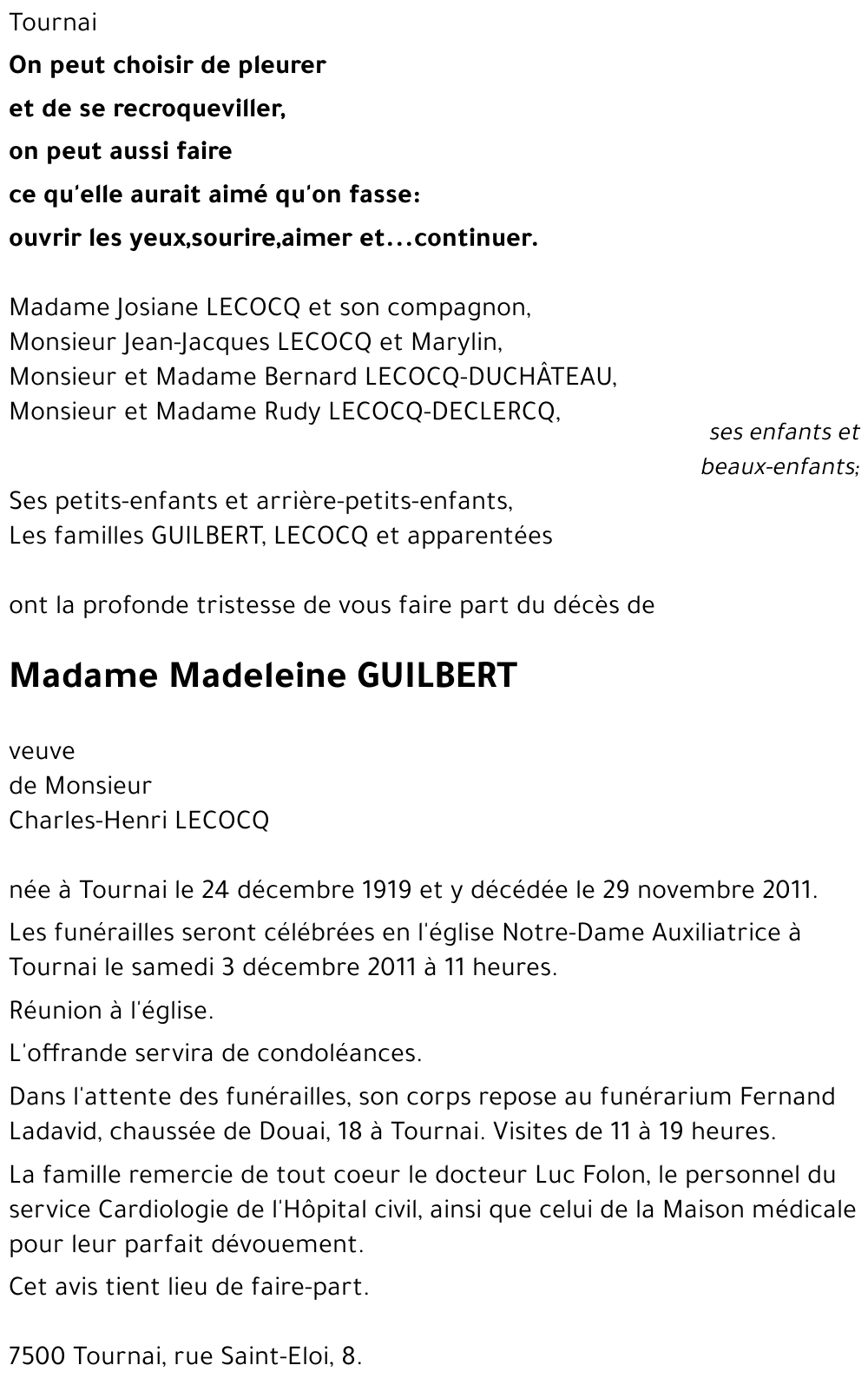 Madeleine GUILBERT