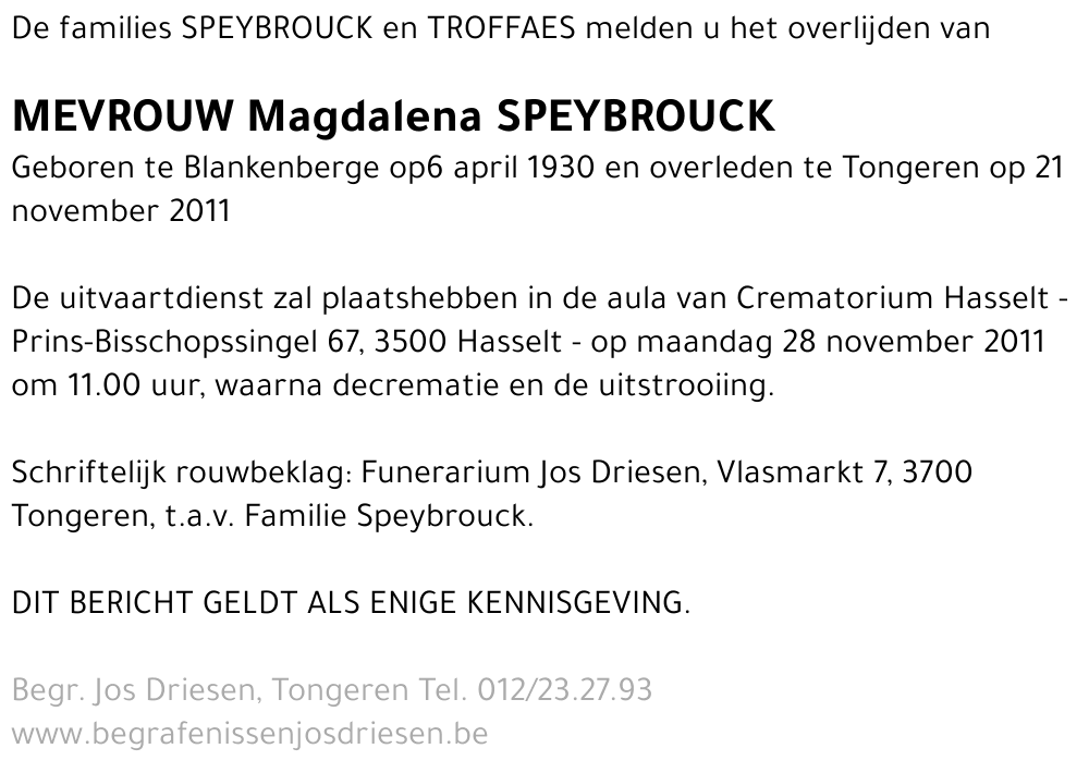 Magdalena Speybrouck