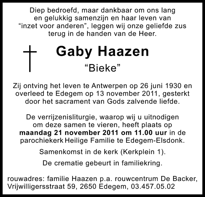 Maria Gabriella Haazen