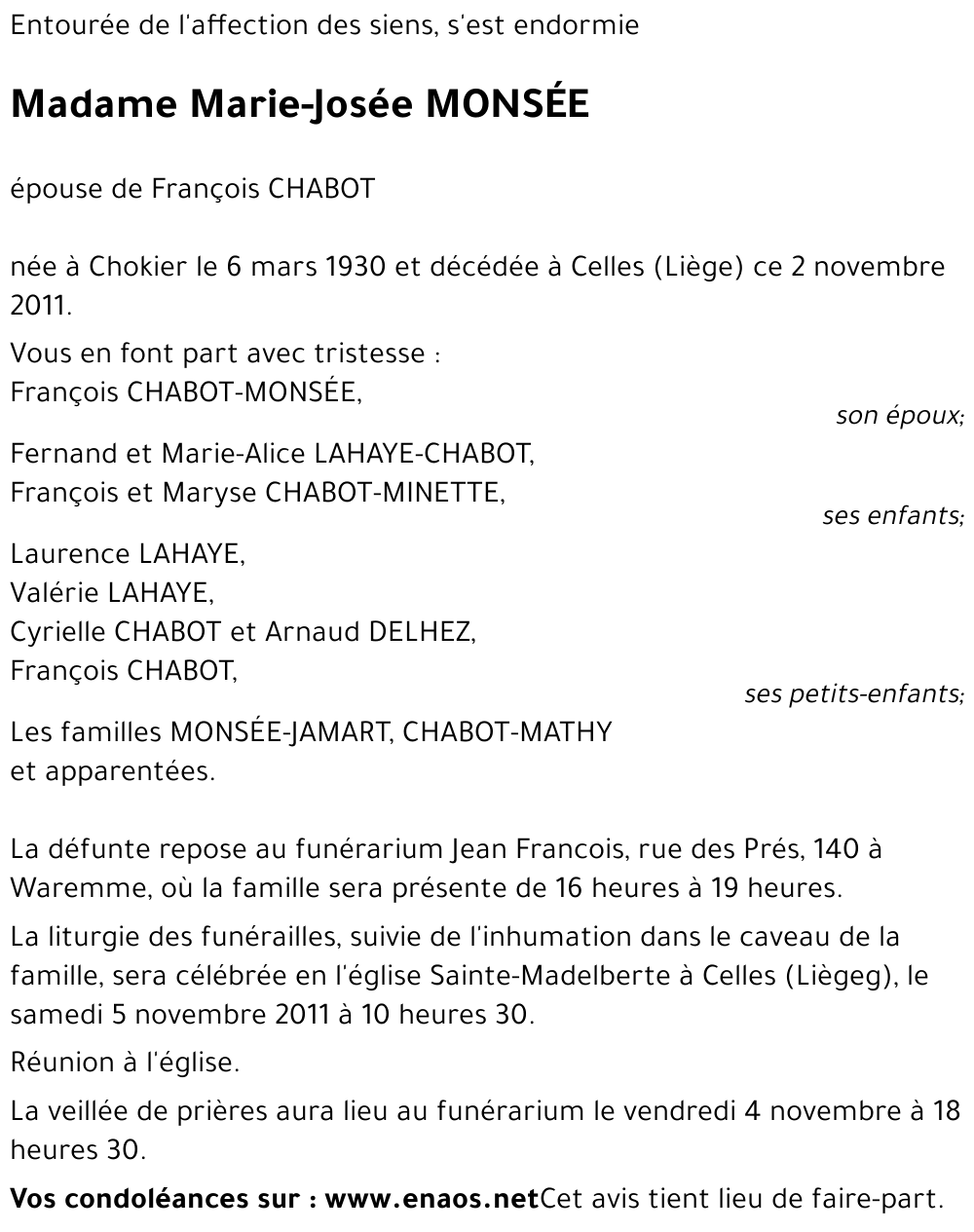 Marie-Josée MONSÉE