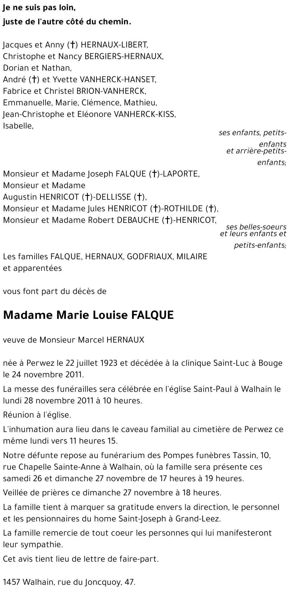 Marie Louise FALQUE