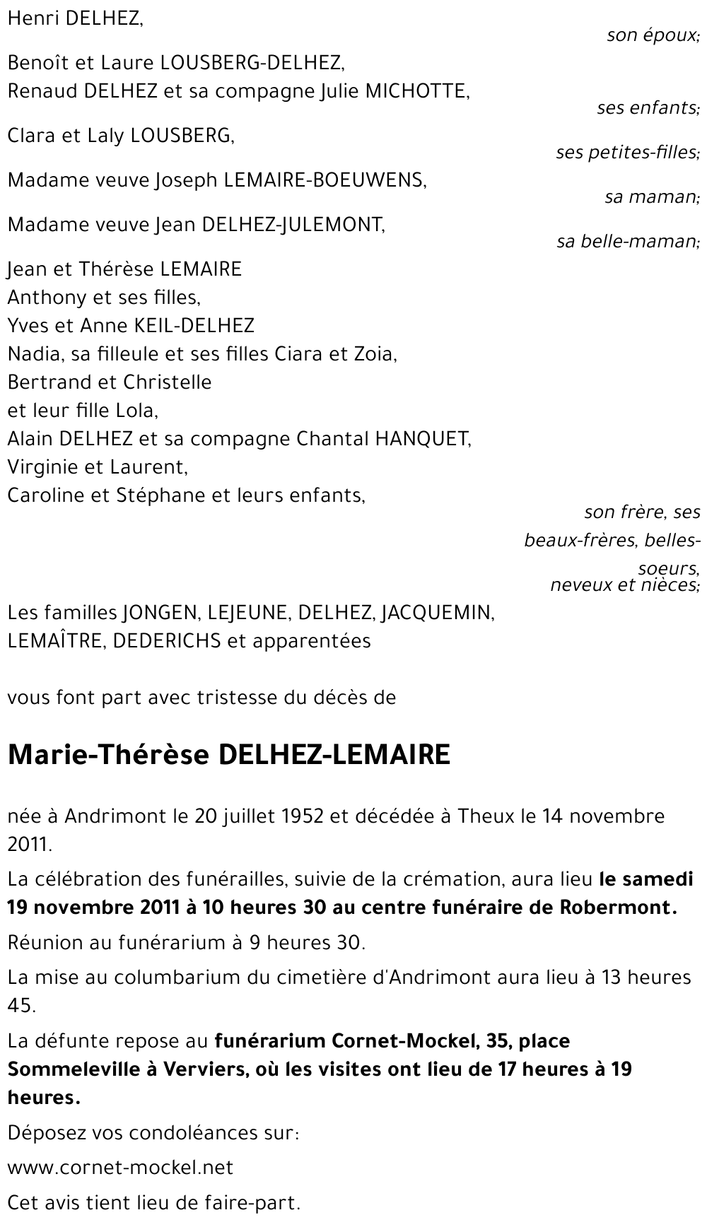 Marie-Thérèse LEMAIRE