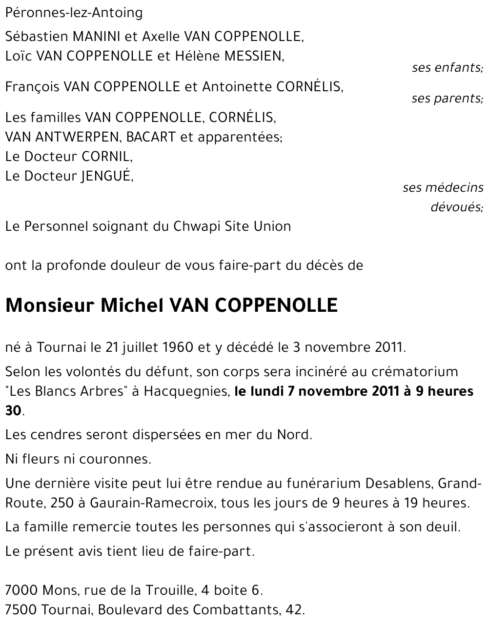 Michel VAN COPPENOLLE