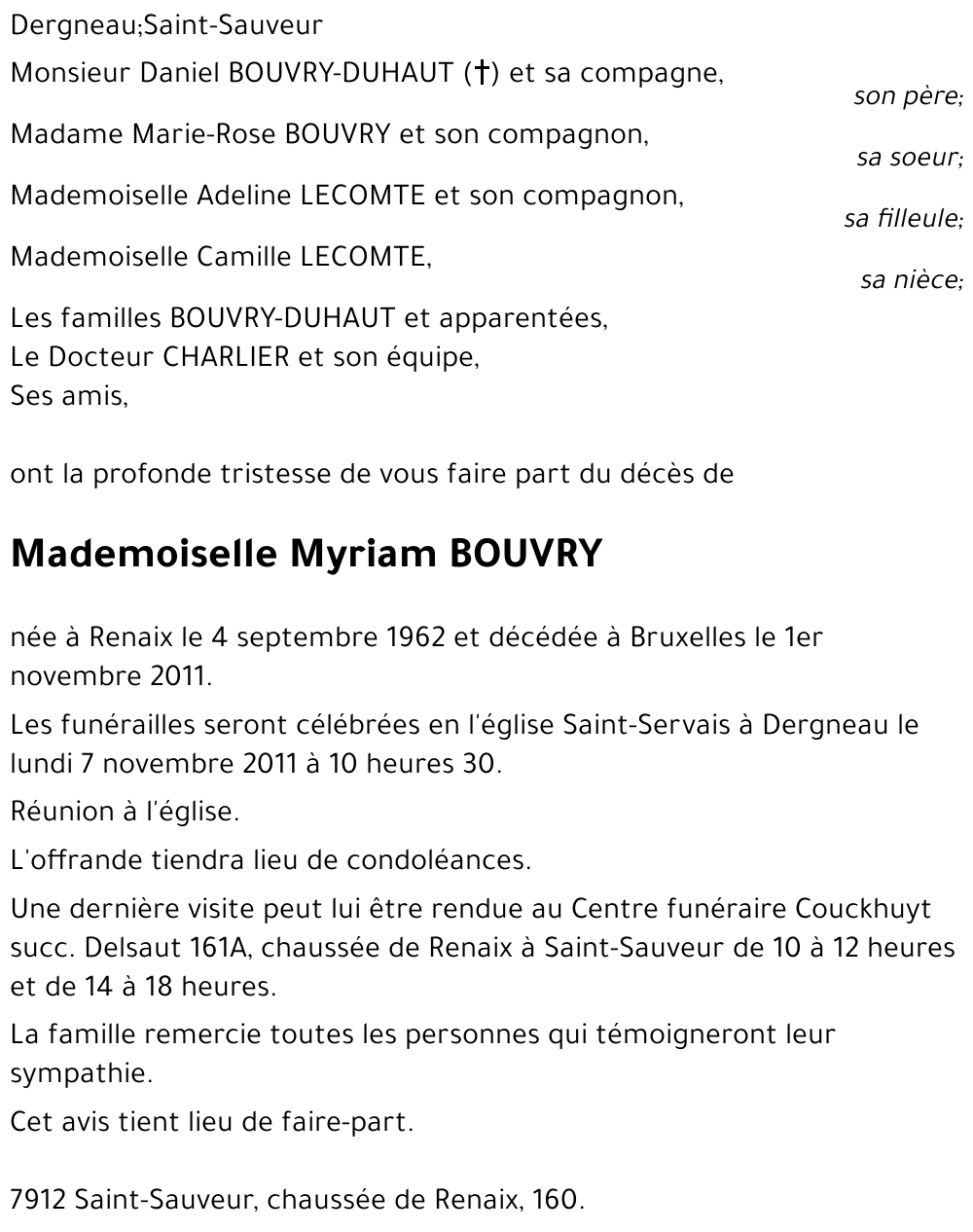 Myriam BOUVRY