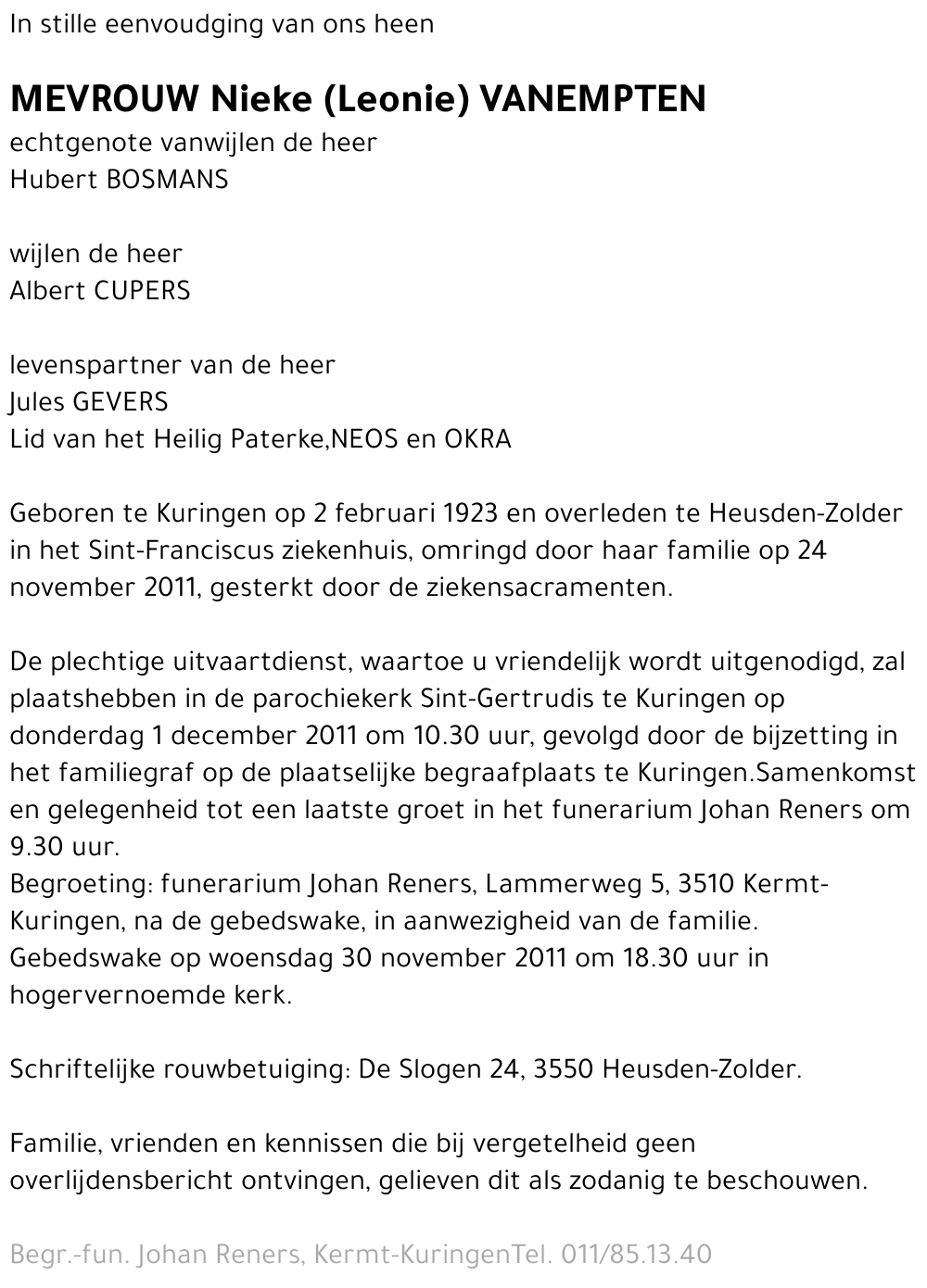 Nieke (Leonie) Vanempten