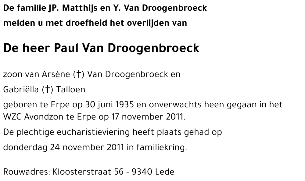 Paul Van Droogenbroeck