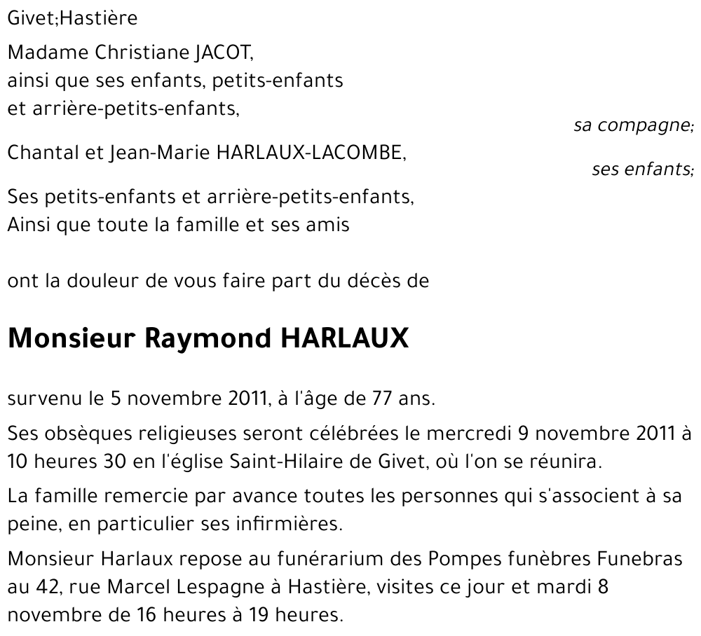 Raymond HARLAUX