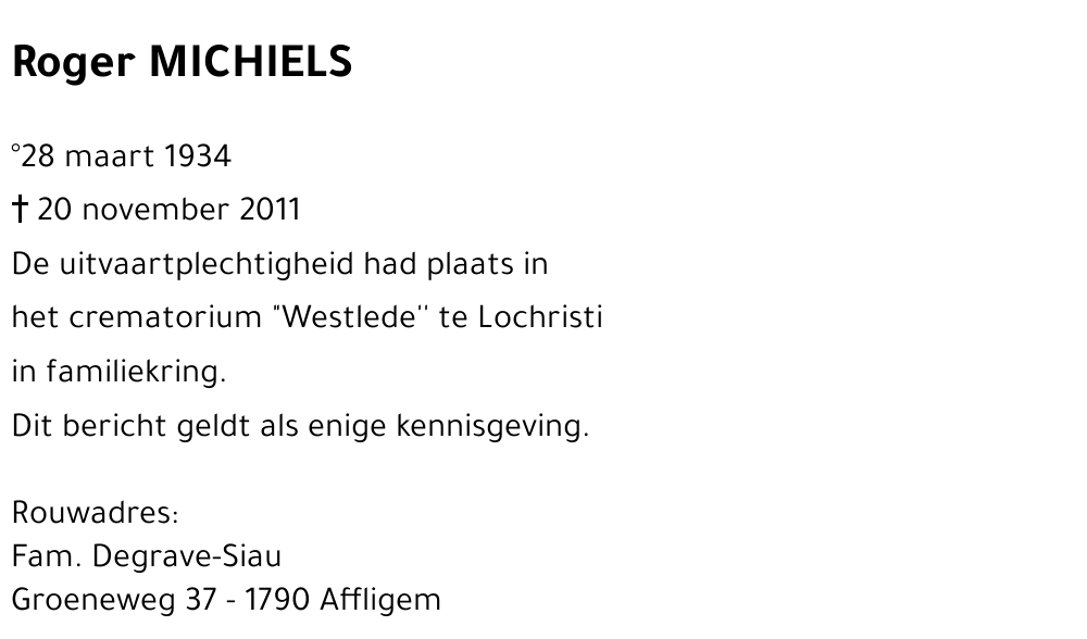 Roger MICHIELS