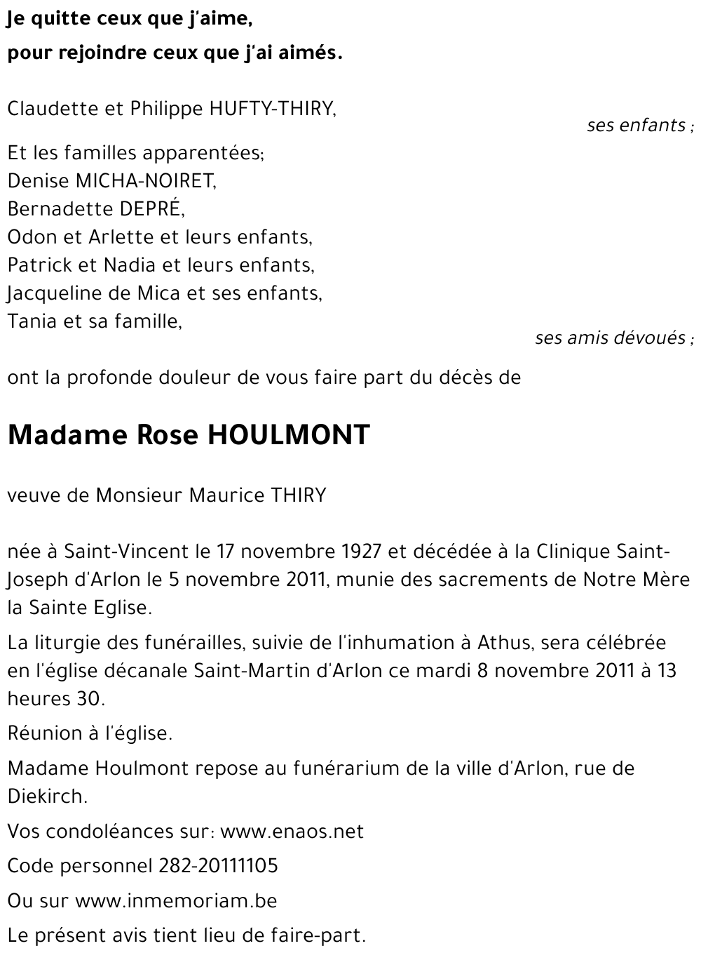 Rose HOULMONT