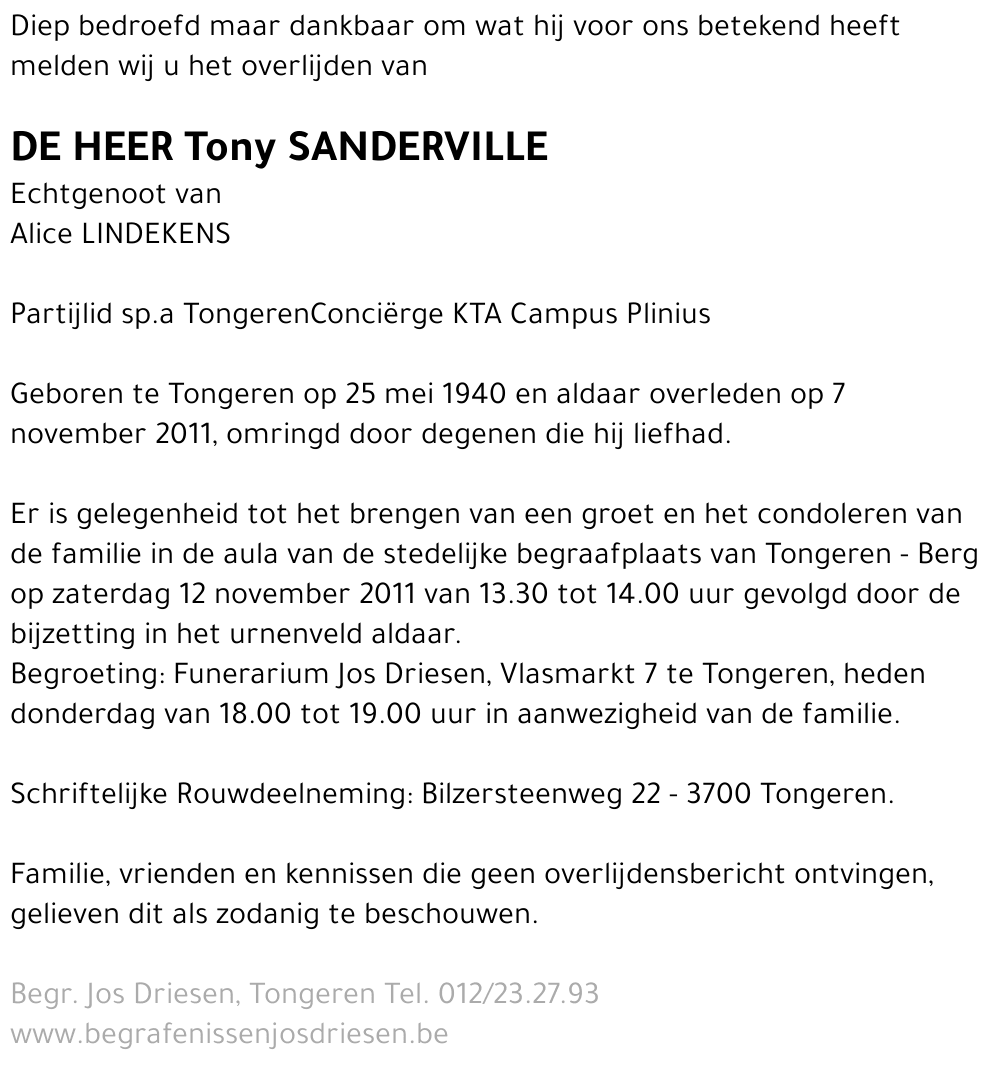 Tony Sanderville