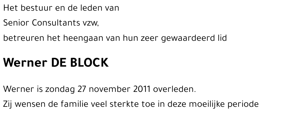 Werner DE BLOCK
