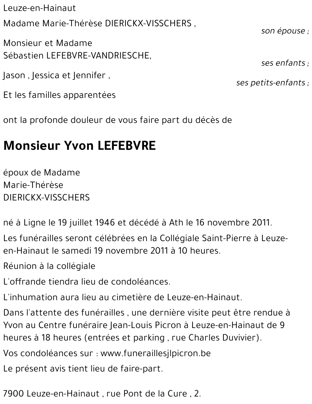 Yvon LEFEBVRE