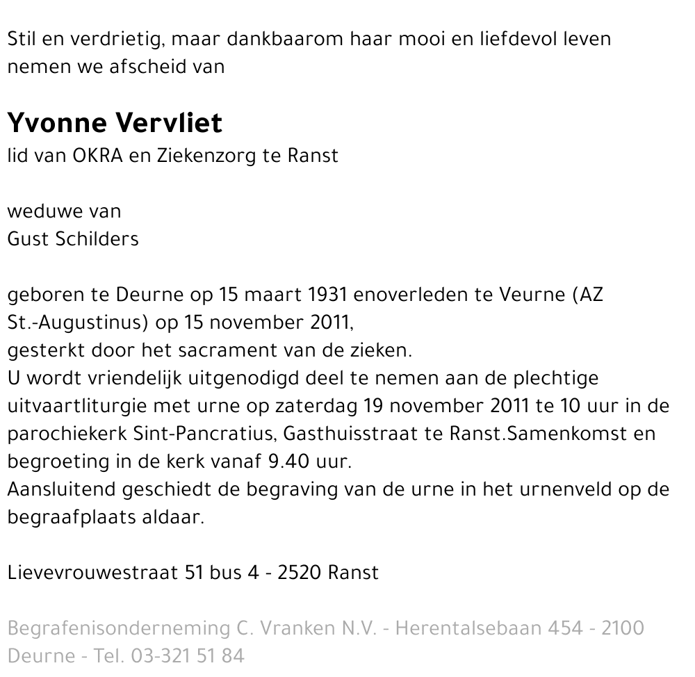 Yvonne Vervliet