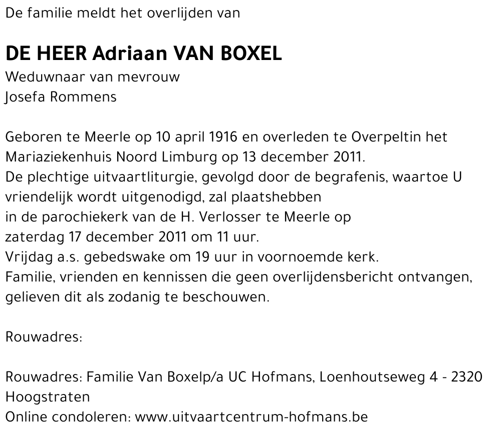 Adriaan Van Boxel