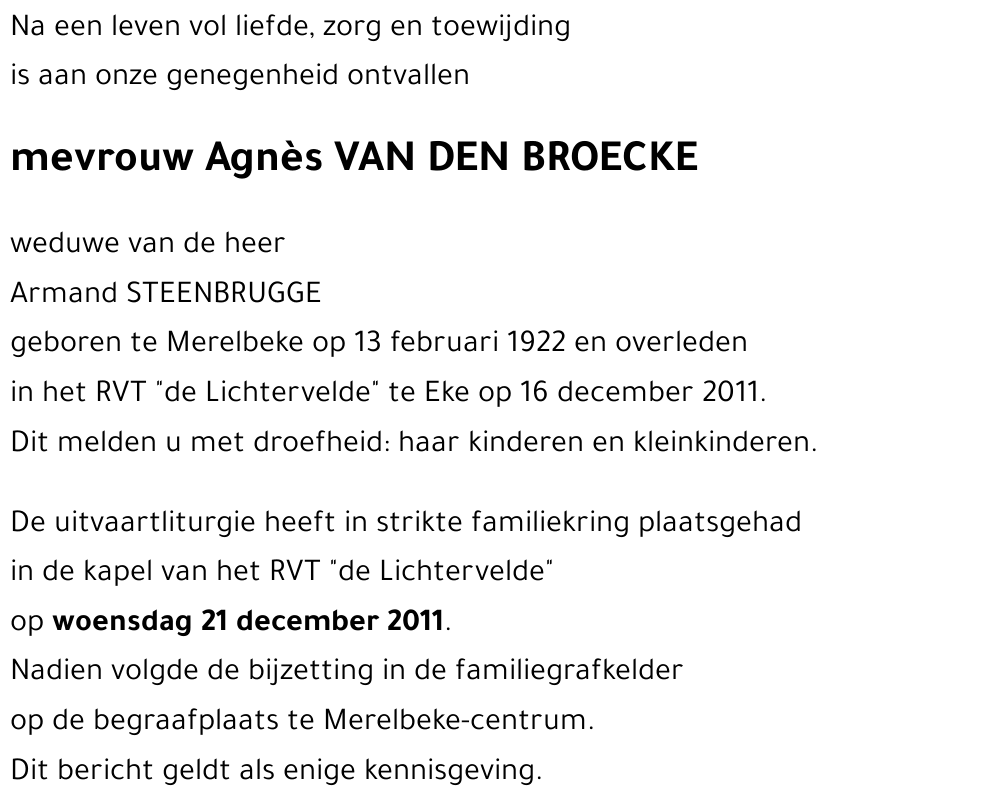 Agnès VAN DEN BROECKE