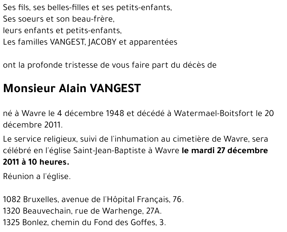 Alain VANGEST