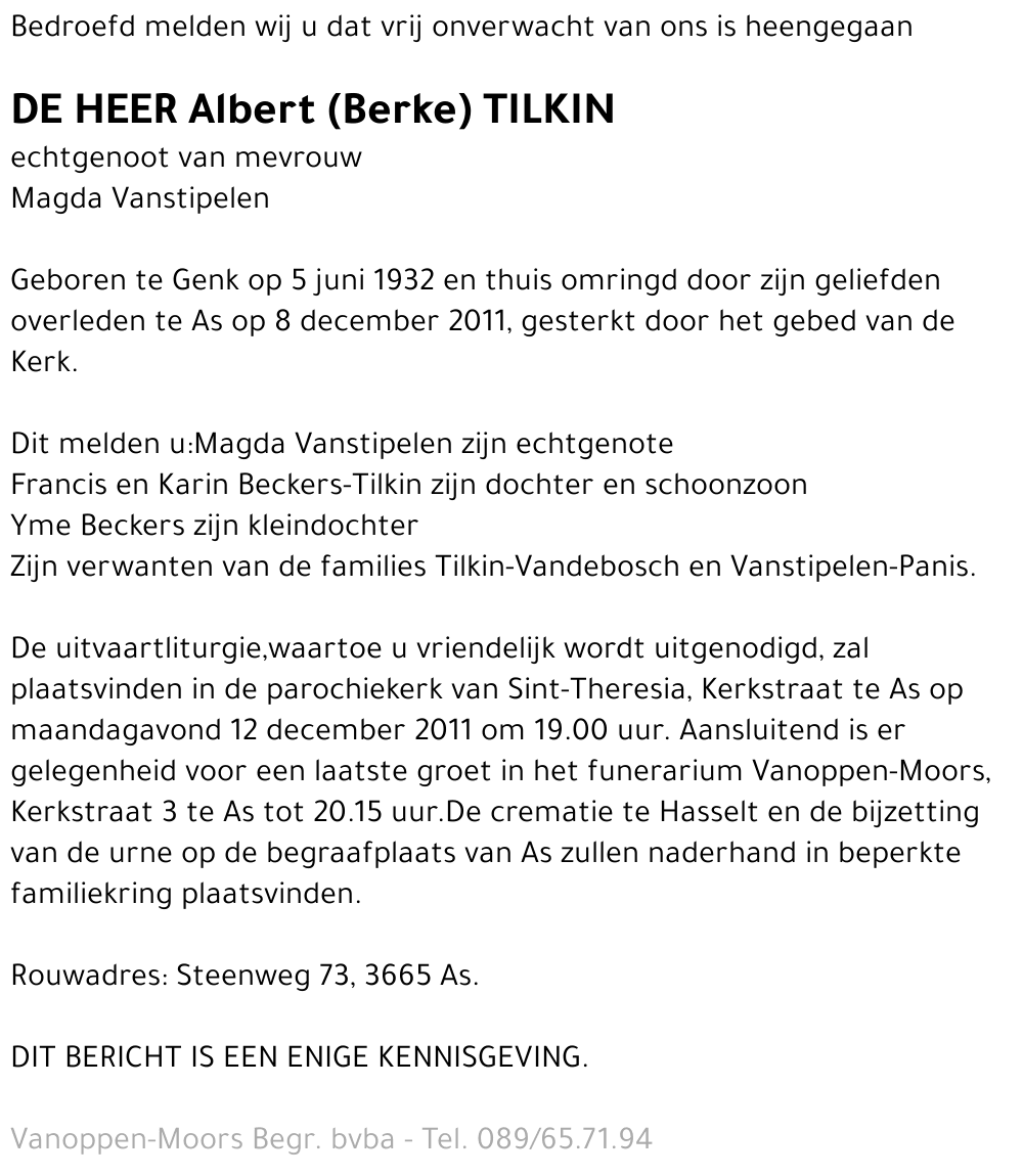 Albert (Berke) Tilkin