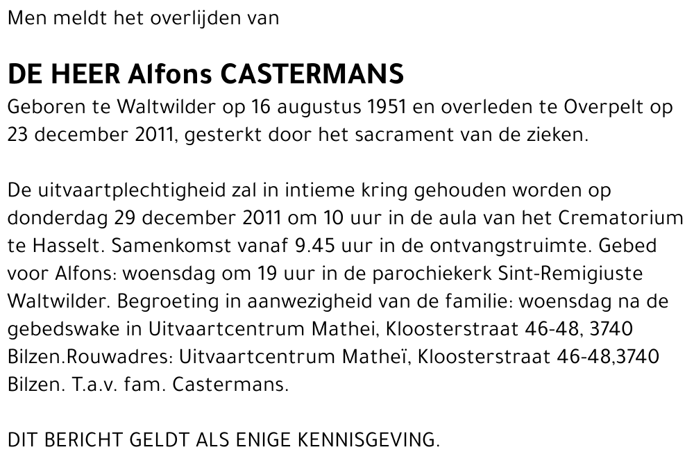 Alfons CASTERMANS