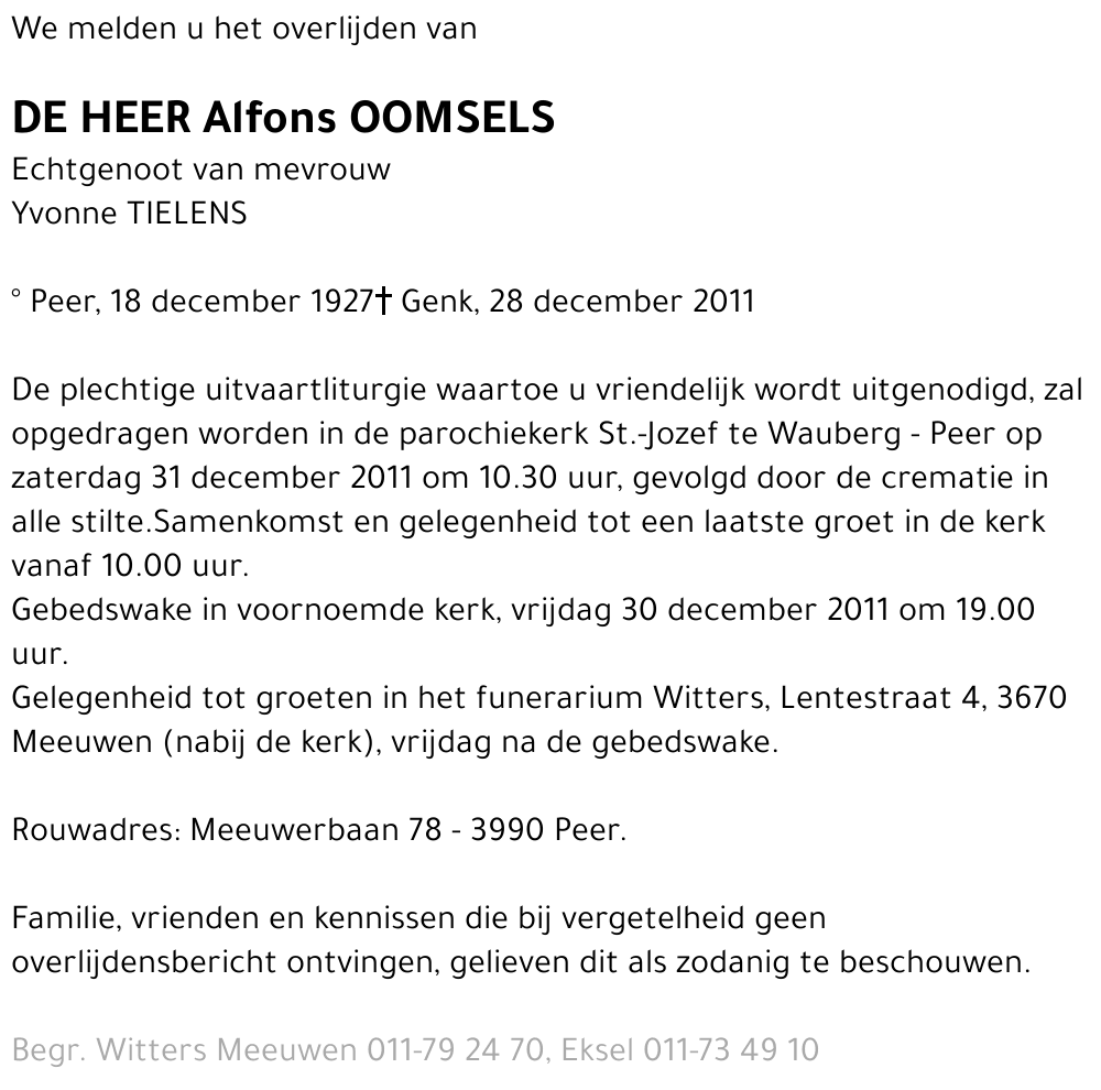 Alfons Oomsels