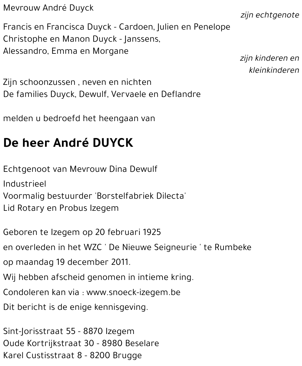 André DUYCK
