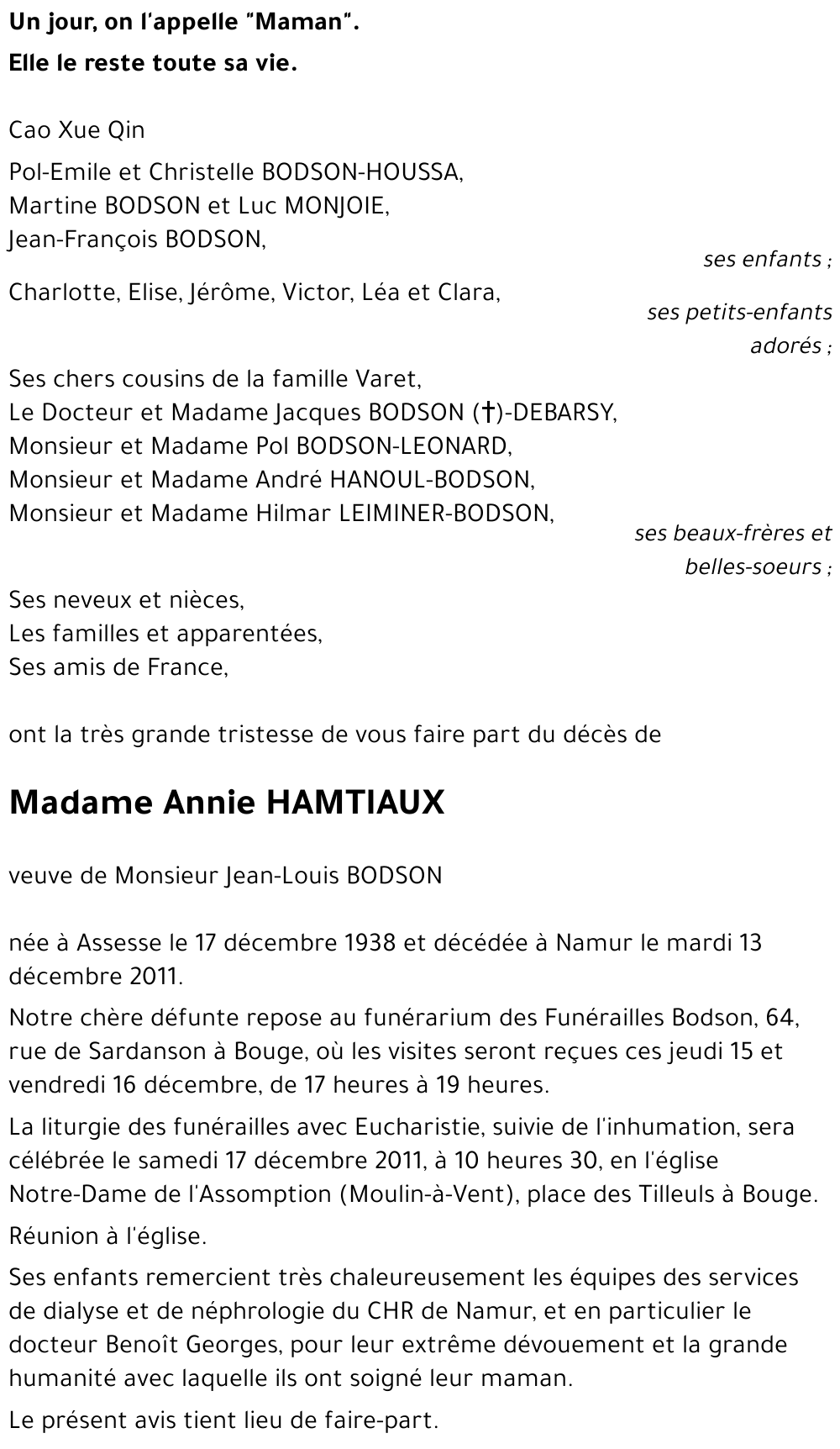 Annie HAMTIAUX