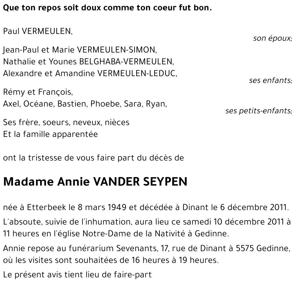Annie VANDER SEYPEN