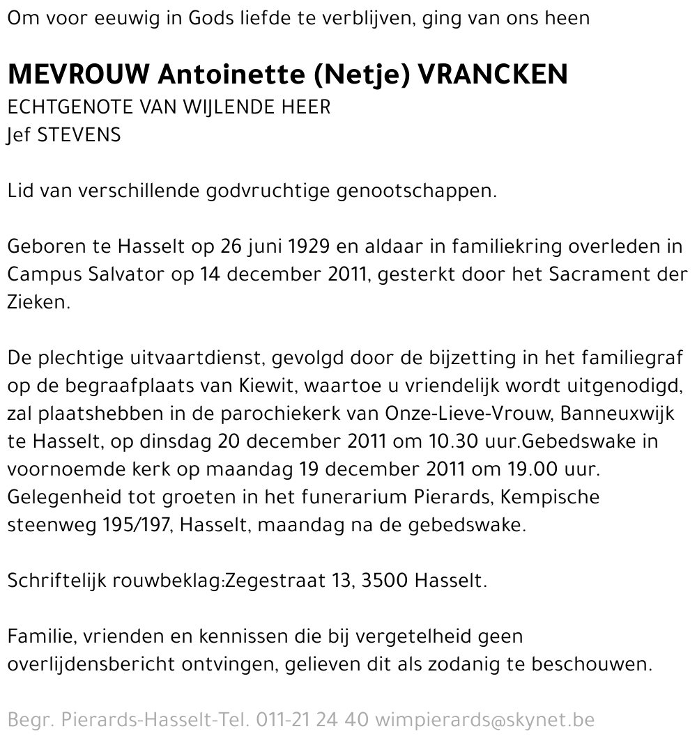Antoinette (Netje) Vrancken