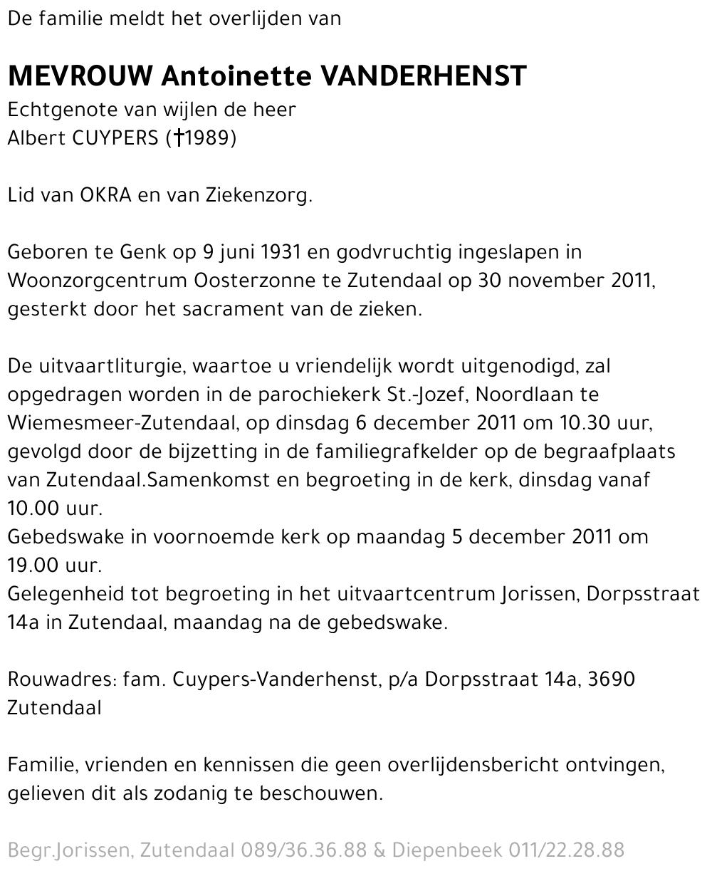 Antoinette Vanderhenst