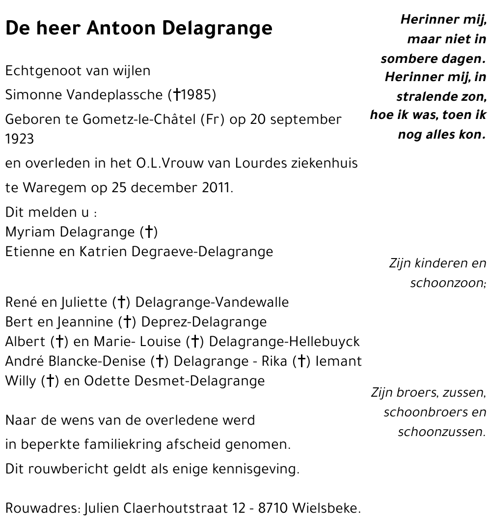 Antoon DELAGRANGE