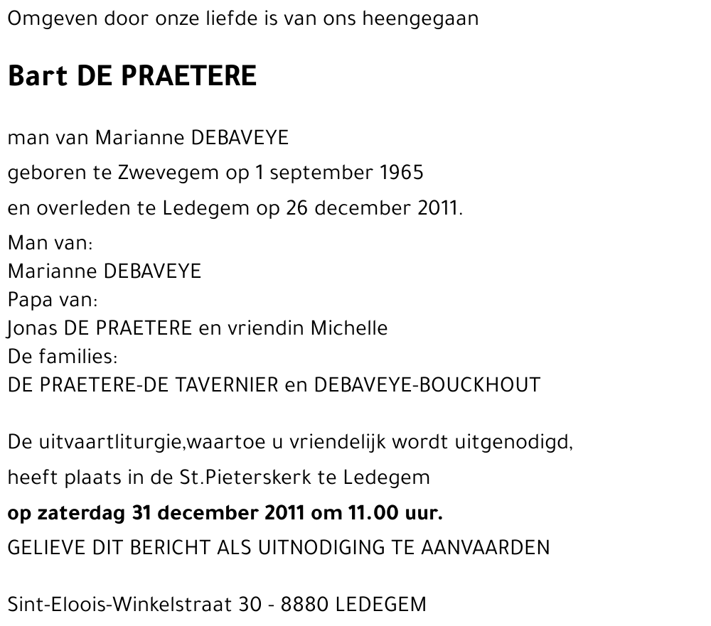 Bart DE PRAETERE