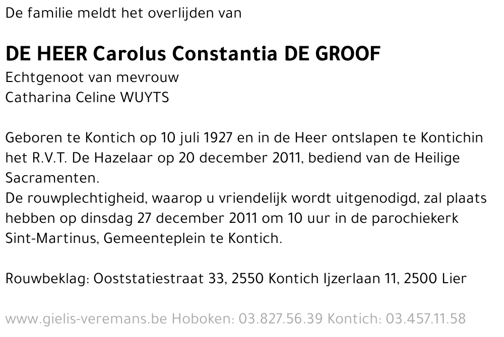 Carolus De Groof