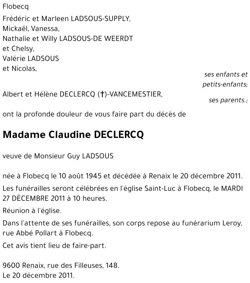 Claudine DECLERCQ