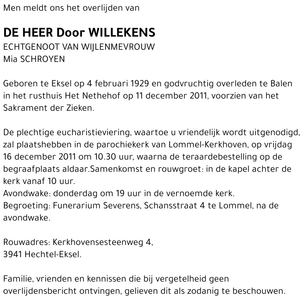 Door Willekens
