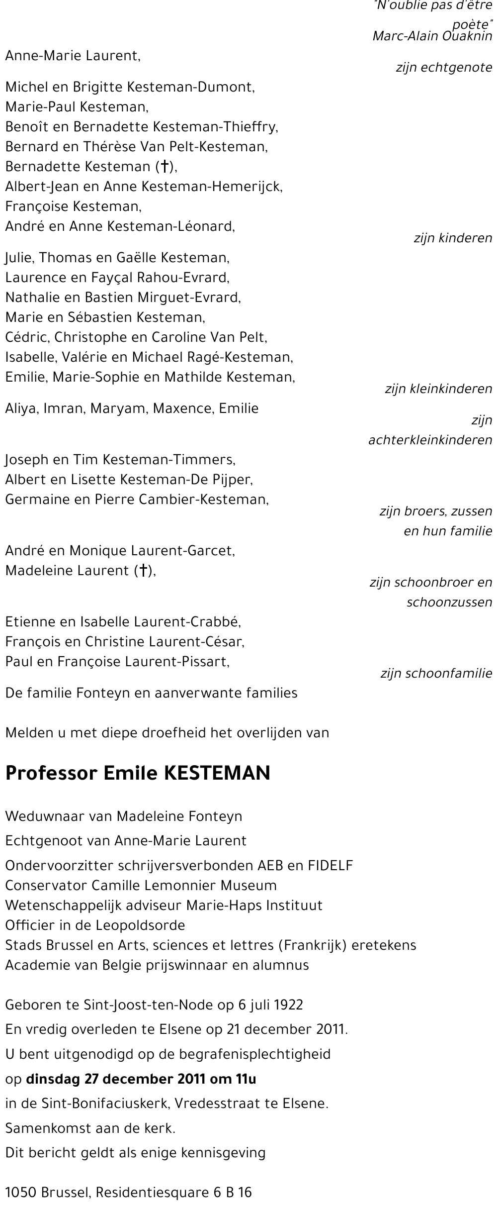 Emile KESTEMAN