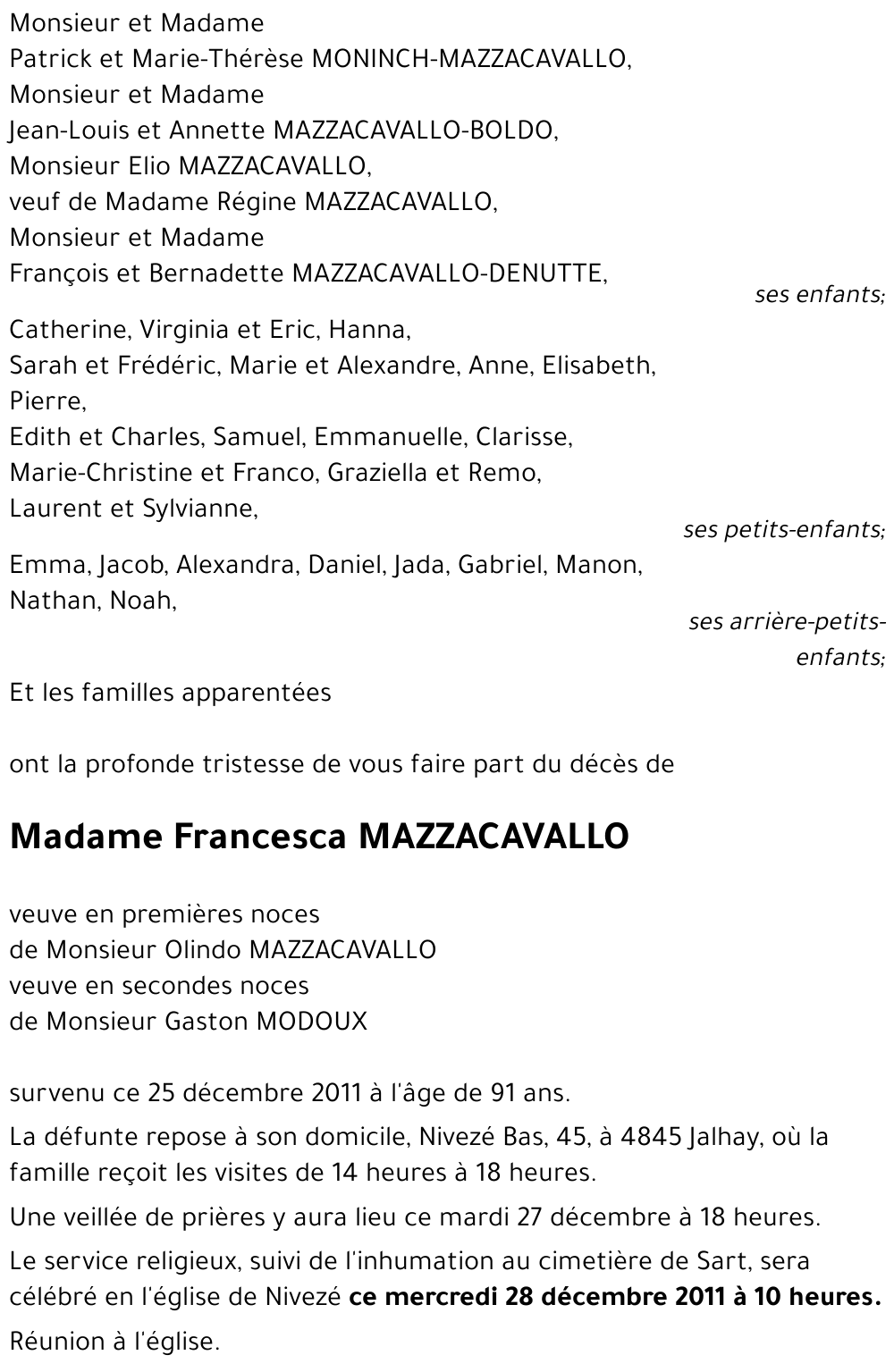 Francesca MAZZACAVALLO