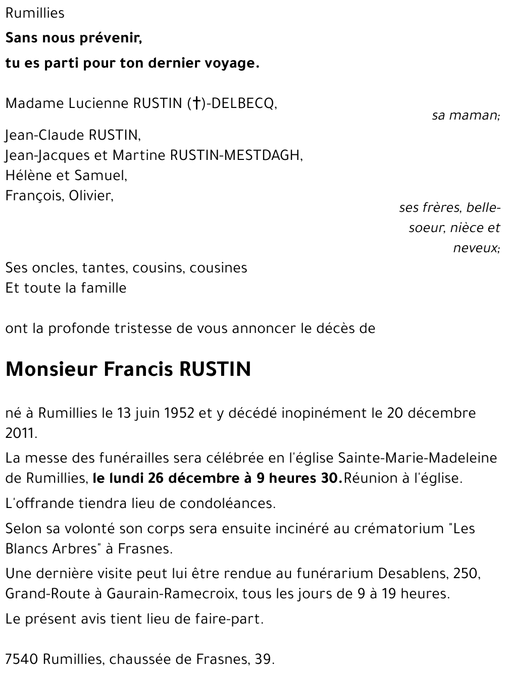 Francis RUSTIN